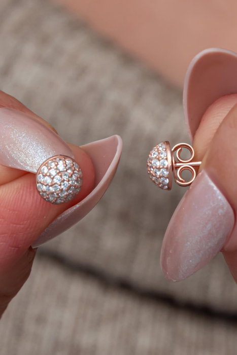 Heliophilia Silver Pendientes de Plata de Ley 925 con Baño de Oro Rosa y Circón Heliophilia Silver Pendientes de Plata de Ley 925 con Baño de Oro Rosa y Circón